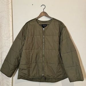 Everlane Quilted Cotton Liner Jacket Olive XL